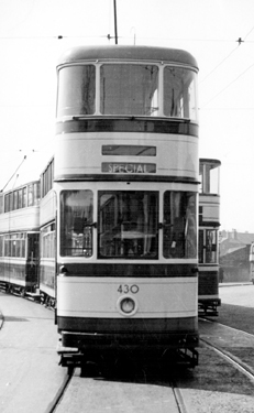 Parked Tram in Parkside Road, Hillsborough, ready to take football fans home