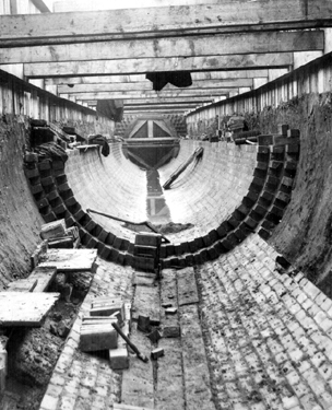 Culvert for the River Sheaf which now runs from opposite Midland Railway Station to the outfall beside Blonk Street Bridge into the River Don