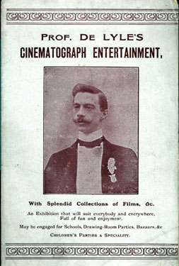 Advertisement for Professor De Lyle's Cinematograph entertainment