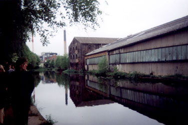 Former Bone Mills now part of Bedford Rolling Mills, Sheffield and South Yorkshire Navigation with Bernard Street Refuse Destructor Chimney in the background
