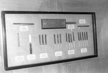 Display of the first stainless steel knives displayed at the Cutlers' Hall