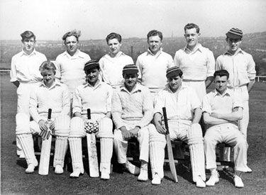 English Steel Corporation cricket team 1953 with Bob Short, captain centre front row