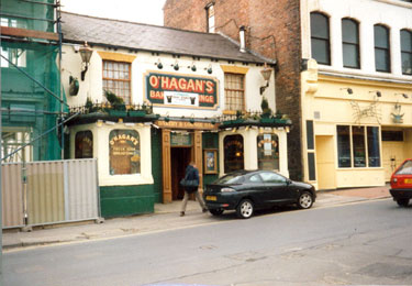 O'Hagan's Bakery and Lounge Bar (formerly the Raven Tavern also Hornblower), Nos. 12 - 14 Fitzwilliam Street with Bar 8 extreme right