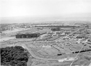Aerial view of R.A.F. Norton, mid 1950's