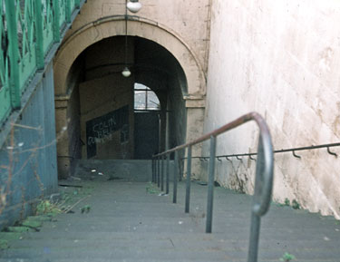 Steps leading to Victoria Station after closure