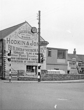 Hodkin and Jones, Havelock Bridge Works, builders merchants at the junction of Queens Road and Myrtle Road