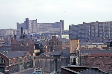 View towards Park Hill flats and Hyde Park flats