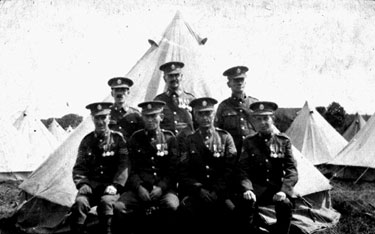 Members of Hallamshire Battalion at camp