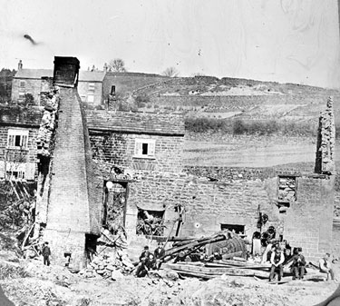 Sheffield Flood. Damage at John Wilson and Son, knife manufacturers, Loxley Glass Tilt, River Loxley