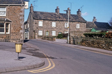 Nos. 1- 3, Greenwood Mount from High Street, Dore with The Devonshire Arms left