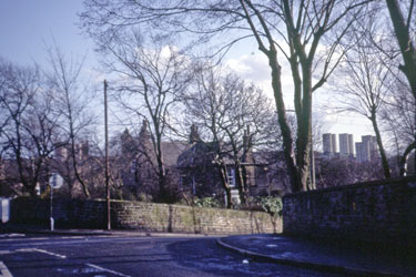Looking towards Norfolk Park Flats from the junction of Norfolk Road and Fitzwalter Road, Norfolk Road Conservation Area, 