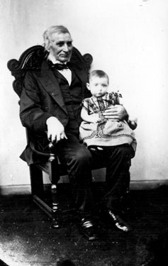 Thomas Hayball (1790 - 1865), with grandchild Clara Hayball (Clara Keeling), born 1852