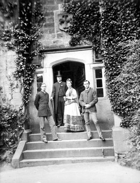 Rev. George Sandford and family outside Ecclesall Vicarage, Ringinglow Road