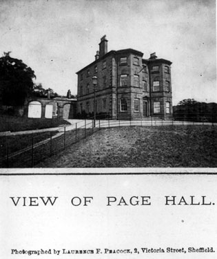 Page Hall, original entrance off 'the Barnsley Road'