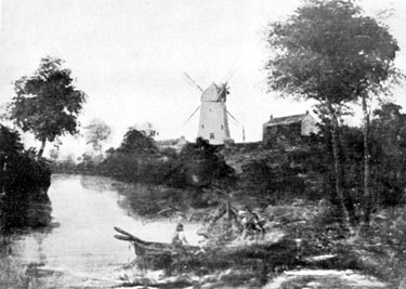 Artists impression of the windmill and River Don, Attercliffe Hill Top, Attercliffe Common