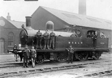 M.S.and L.Railway 2-4-2 Tank Engine No. 590 and cleaners