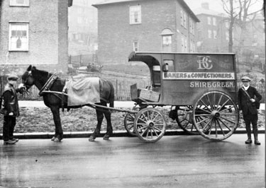 Horse drawn bakery delivery cart, Shiregreen Branch, Brightside and Carbrook Co-operative Society Ltd.