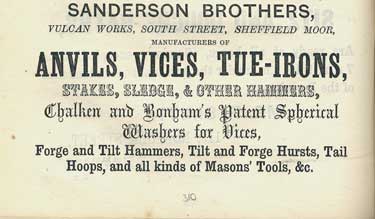 Sanderson Brothers, Vulcan Works, South Street