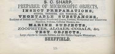 S.C. Sharp, preparer of microscopic objects, 