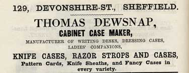 Thomas Dewsnap, cabinet case maker, No. 129 Devonshire Street
