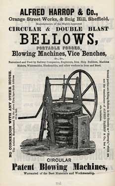 Alfred Harrop and Co., bellows manufacturer, Orange Street Works and Snig Hill