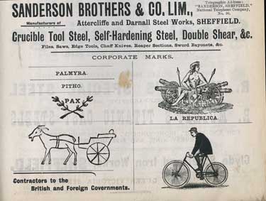 Sanderson Brothers and Co., steel manufacturers, Attercliffe and Darnall Steel Works, Newhall Road
