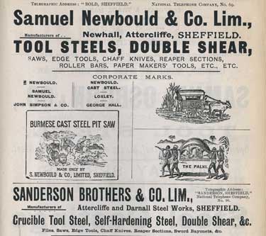 Samuel Newbould and Co. Ltd., steel; saw; tools and knife manufacturer etc., Newhall Road