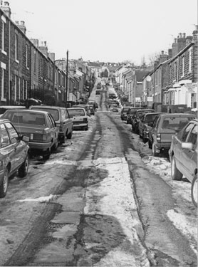 Snow on Wood Road looking towards Rippon Road