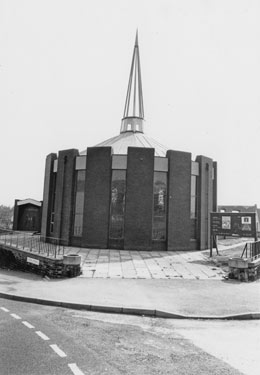 St. Peter's C. of E. Church at the junction of Lyons Stereet (left) and Ellesmere Road  built on the site of the former All Saints Church