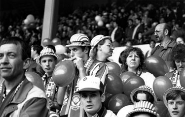 Sheffield United supporters at Wembley for the F.A. Cup Semi Final against Sheffield Wednesday