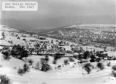 Winter scene, unidentified location probably near Oughtibridge, February 1947