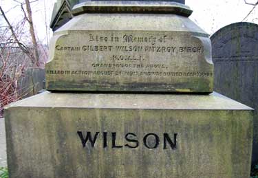 Captain Gilbert Wilson Fitzroy Birch, Memorial, Sheffield General Cemetery