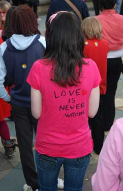 Love is never wrong - International Day Against Homophobia and Transphobia (IDAHO), Peace Gardens, Sheffield