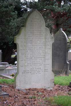 Memorial to Dungworth family, Abbey Lane Cemetery