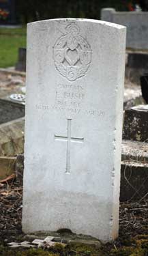 Memorial to Captain Eric Bush, REME (Royal Electrical and Mechanical Engineers), 18 May 1947, aged 29, Abbey Lane Cemetery
