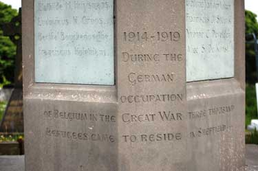 Detail on Belgian War Memorial, City Road Cemetery