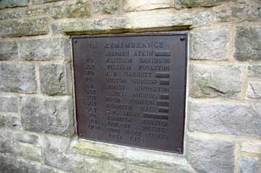 War Memorial, Baslow Road 