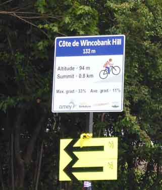 Tour de France street sign for Cote de Wincobank Hill, Jenkin Road