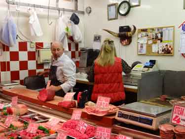 Butchers stall during the last days of Castle Market 