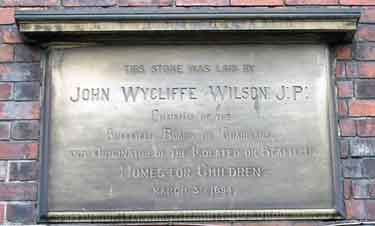 Commemorative stone, 1894, laid by John Wycliffe Wilson, JP, Northern General Hospital, Herries Road