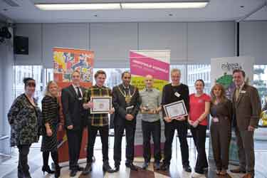 Authors and illustrators at the Sheffield Children's Book Award showing Lord Mayor, Councillor Talib Hussain (centre)