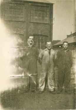 George Morton, grinder and colleagues during World War Two at Hardypick, Heeley