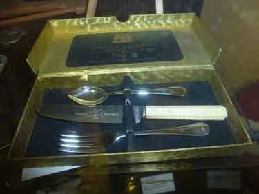 Cutlery set presented to the children of Bapaume in 1939 by George and Elsie Lawrence