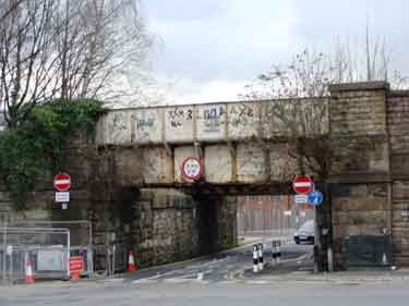 Railway bridge, junction of Chesterfield Road and Saxon Road