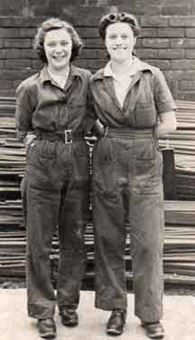 Alice and Joan Procter at Rip Bits, Sheffield during World War Two