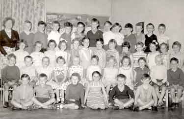 Charnock Hall Infants School, Class 4a with the teacher, probably 1961