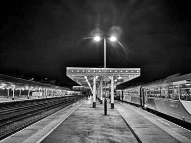 Sheffield Midland station at night