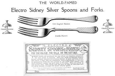 James Deakin and Sons Ltd., Sidney Works, Sidney Street and Matilda Street - the world famed Electro Sidney Silver Spoons and Forks, c. 1920