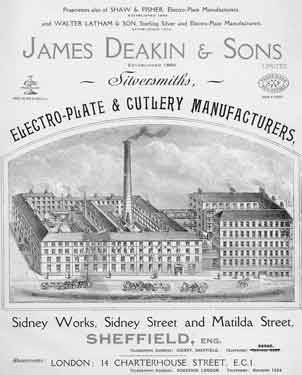 James Deakin and Sons Ltd., Sidney Works, Sidney Street and Matilda Street - advertisement for silver cleaner, c. 1920