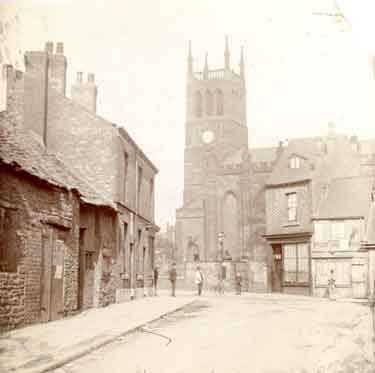 Worksop Road looking towards Kay's Corner (left) and Christ Church, Attercliffe Road